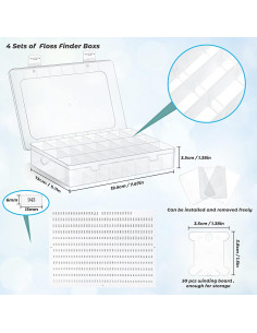 Juego de Caja Organizadora de Hilo Queekay 24 Compartimentos 2