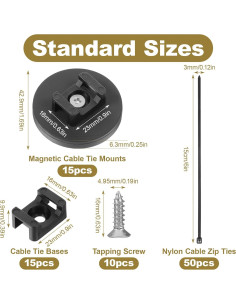 Juego de Montaje de Bridas Mekueeex 85 Piezas Soporte Magnético 2