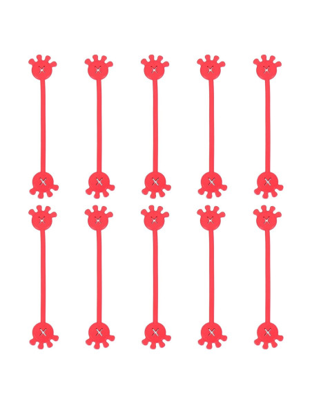 Sujetadores de Cable Magnéticos PATIKIL 10 Pcs Silicona Roja