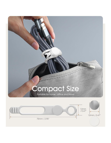 Organizador de Cables Nearockle 8 Piezas Silicona Magnético