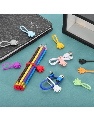 Sujetadores de Cable Magnéticos PATIKIL 10 Pcs Silicona Roja