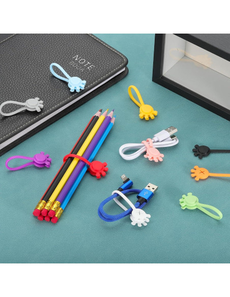 Sujetadores de Cable Magnéticos PATIKIL 10 Pcs Silicona Roja