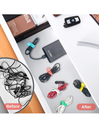 Organizadores de Cables Magnéticos SUNFICON 10 Piezas Silicona