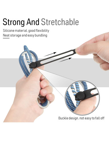 Sujetadores de Cable de Silicona Nuanchu 40 Pcs Negro Blanco