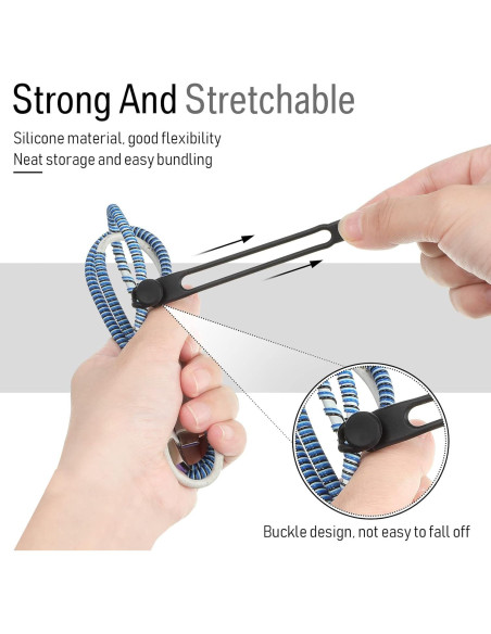 Sujetadores de Cable de Silicona Nuanchu 40 Pcs Negro Blanco