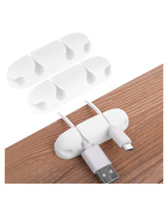 Clip de Cable Organizador WLLHYF 3PCS Silicona 4 Agujeros