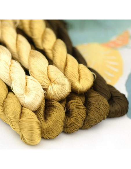 Hilo de Seda 100% Natural MINGGUXIUYI 8 Colores 110m Hilo de Seda 100% Natural MINGGUXIUYI 8 Colores 110m