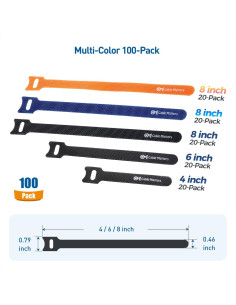 Sujetadores Reutilizables Cable Matters 100-Pack 4-8" 2