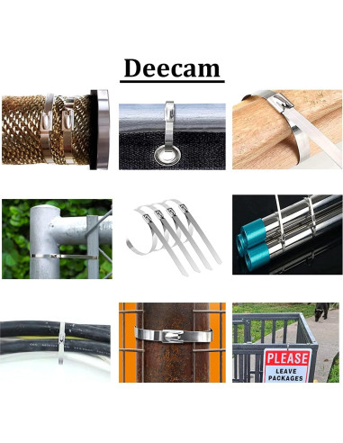 Bridas de Cable de Metal Deecam 200PCS 30cm Acero Inoxidable