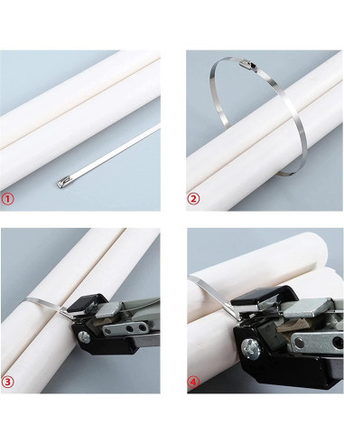 Bridas de Cable de Metal Deecam 200PCS 30cm Acero Inoxidable