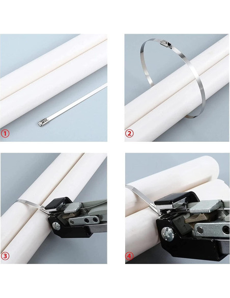 Bridas de Cable de Metal Deecam 200PCS 30cm Acero Inoxidable