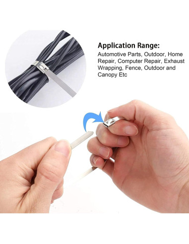 Bridas de Cable de Metal Deecam 200PCS 30cm Acero Inoxidable