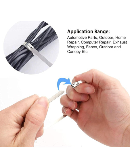 Bridas de Cable de Metal Deecam 200PCS 30cm Acero Inoxidable