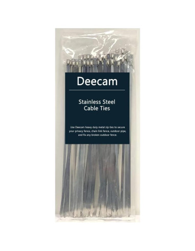 Bridas de Cable de Metal Deecam 200PCS 30cm Acero Inoxidable