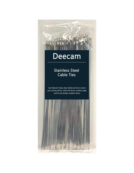 Bridas de Cable de Metal Deecam 200PCS 30cm Acero Inoxidable