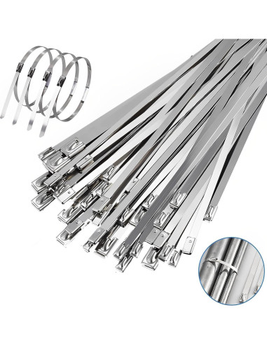Bridas de Cable de Metal Deecam 200PCS 30cm Acero Inoxidable