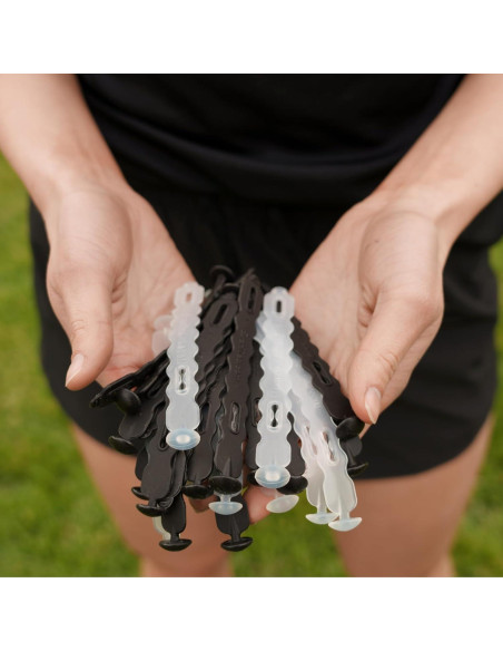 Bridas de Silicona Reutilizables ExerTies 16 Piezas Negro