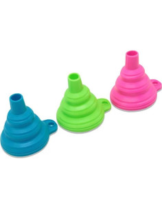 Juego de 3 embudos de silicona colapsables HDTXZYGOOD 2
