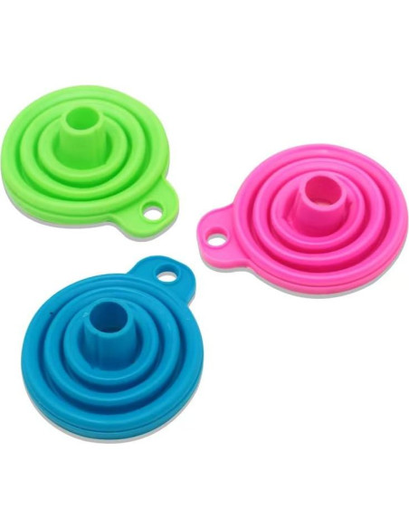 Juego de 3 embudos de silicona colapsables HDTXZYGOOD