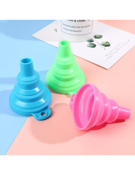 Juego de 3 embudos de silicona colapsables HDTXZYGOOD
