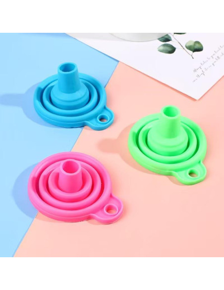 Juego de 3 embudos de silicona colapsables HDTXZYGOOD