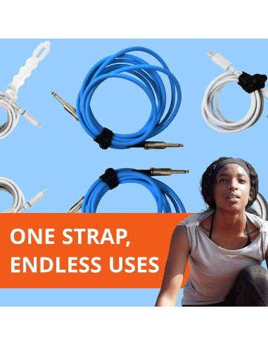 Bridas de Silicona Reutilizables ExerTies 16 Piezas Negro