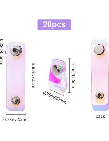 Correas de Cable Reutilizables GORGECRAFT 20pcs 7.5cm Holográficas