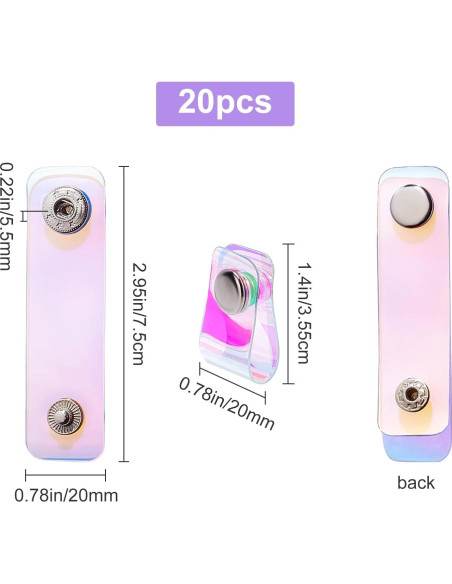 Correas de Cable Reutilizables GORGECRAFT 20pcs 7.5cm Holográficas