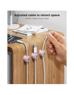 Paquete de 6 Clips Magnéticos Toocki Rosa para Cables 2