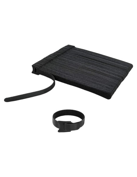 100 Correas de Sujeción Reutilizables KOOWIN 20x1,3 cm Negras
