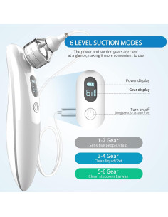 Aspirador Eléctrico de Cera de Oído Ear on-1, 6 Niveles, USB 2
