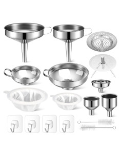 Set de Embudos de Acero Inoxidable Baderke 17 Piezas
