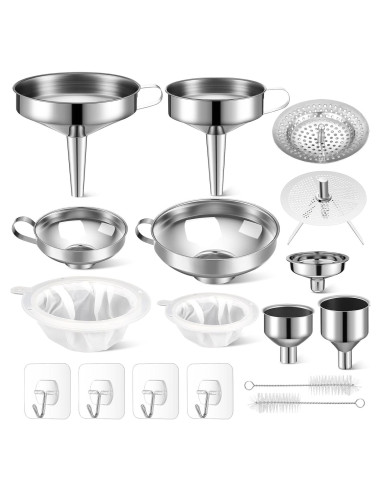 Set de Embudos de Acero Inoxidable Baderke 17 Piezas