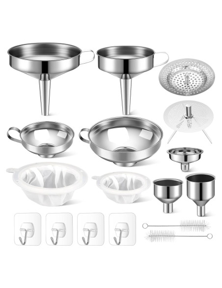Set de Embudos de Acero Inoxidable Baderke 17 Piezas
