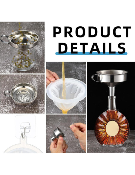 Set de Embudos de Acero Inoxidable Baderke 17 Piezas