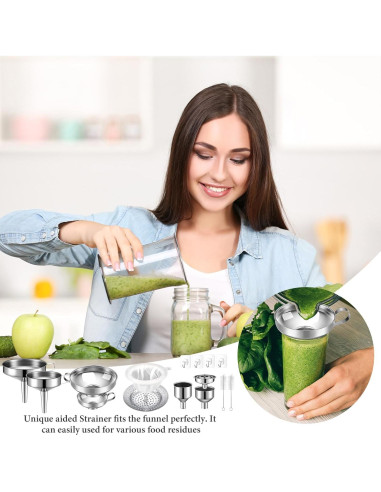 Set de Embudos de Acero Inoxidable Baderke 17 Piezas