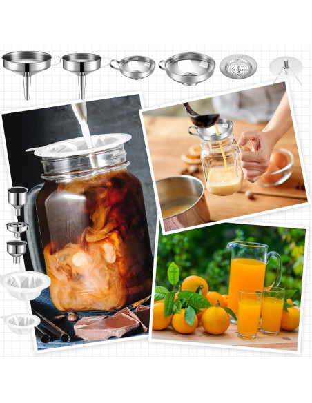 Set de Embudos de Acero Inoxidable Baderke 17 Piezas