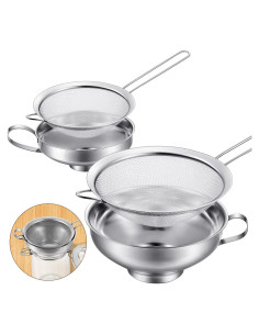 Juego de Embudos y Coladores Acero Inoxidable Boao 4 Piezas