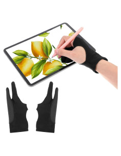 Guantes de Dibujo Digital Qianyu 2 Dedos Negro para Artistas