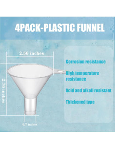 Mini embudo plástico QuZCarious 4 piezas 6.5 cm cocina 2