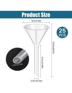 25 Embudos de Plástico Elesunory 16.8 cm Boca Ancha 2