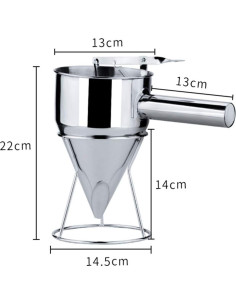 Embudo de Acero Inoxidable Zeromall para Masa de Waffles 2