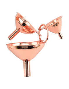 Conjunto 3 embudos acero inoxidable oro rosa 4.5-7.5 cm