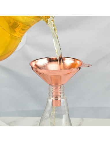 Conjunto 3 embudos acero inoxidable oro rosa 4.5-7.5 cm