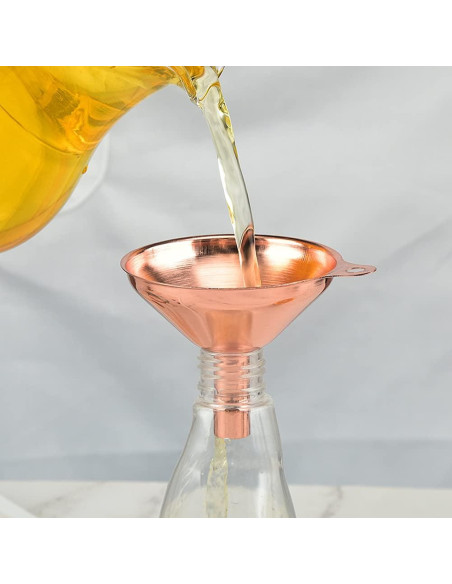 Conjunto 3 embudos acero inoxidable oro rosa 4.5-7.5 cm