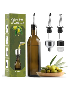 Dispensador de Aceite AOZITA 500 ml Vidrio y Acero Inoxidable
