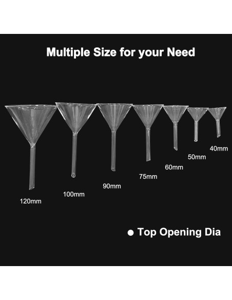 Embudo de Vidrio Borosilicato PATIKIL 120mm - Paquete de 2