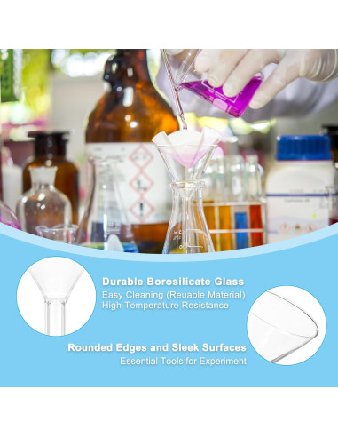 Embudo de Vidrio Borosilicato PATIKIL 120mm - Paquete de 2