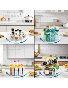 4 Pack Lazy Susan Organizador 29,21 cm YCLADEC Transparente 2