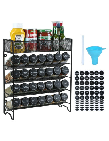 Organizador de Especias Skiileor 5 Niveles con 28 Tarros Vidrio